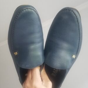 Bally Leather Loafers Slip On Shoes 7.5